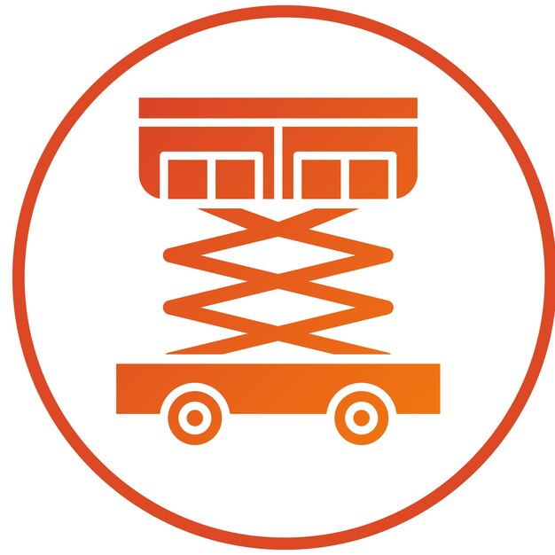 Estilo del icono de elevación de las tijeras de diseño vectorial