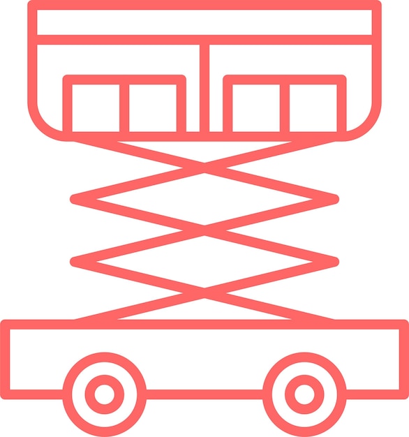 Estilo del icono de elevación de las tijeras de diseño vectorial