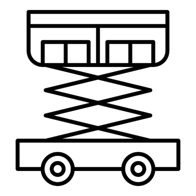 Estilo del icono de elevación de las tijeras de diseño vectorial