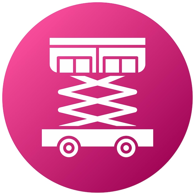 Estilo del icono de elevación de las tijeras de diseño vectorial