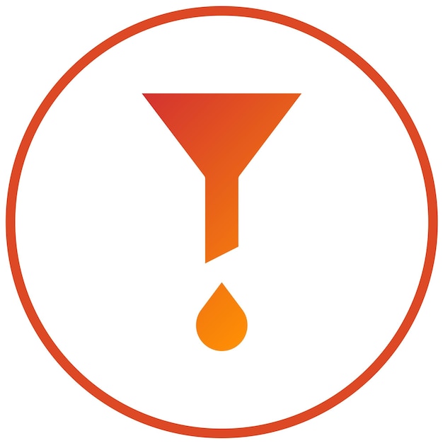 Estilo del icono del embudo de aceite de diseño vectorial