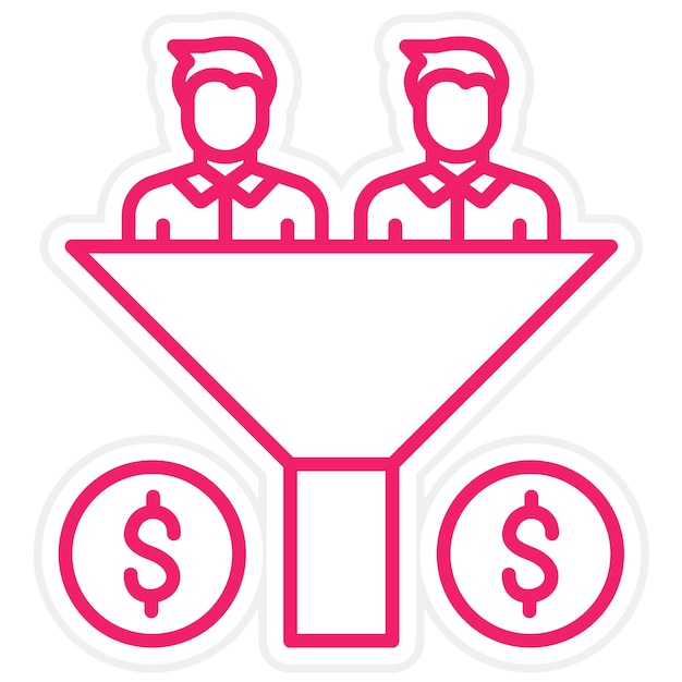 Estilo del icono del embudo de ventas