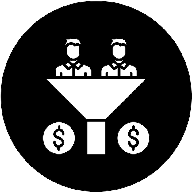 Estilo del icono del embudo de ventas