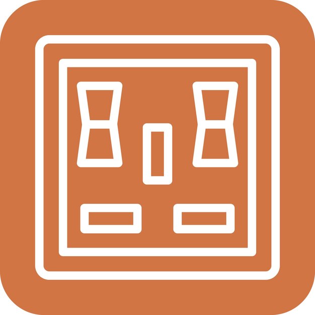 Estilo del icono del enchufe de diseño vectorial