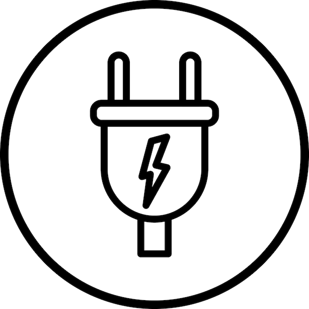 Vector estilo del icono del enchufe de energía de diseño vectorial