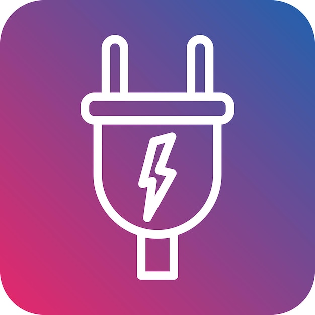 Estilo del icono del enchufe de energía de diseño vectorial