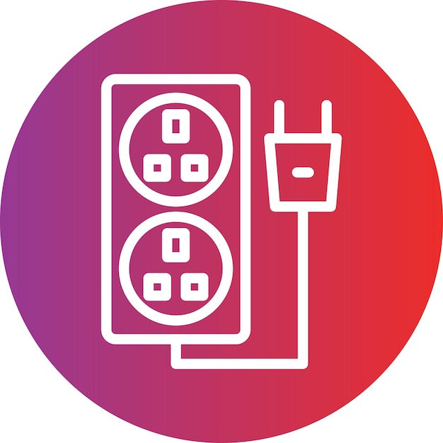 Estilo del icono del enchufe de energía de diseño vectorial