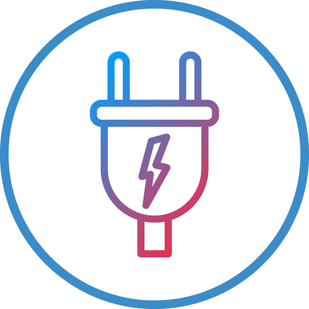 Estilo del icono del enchufe de energía de diseño vectorial