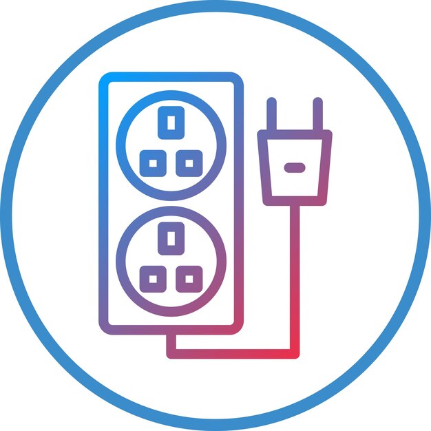 Estilo del icono del enchufe de energía de diseño vectorial