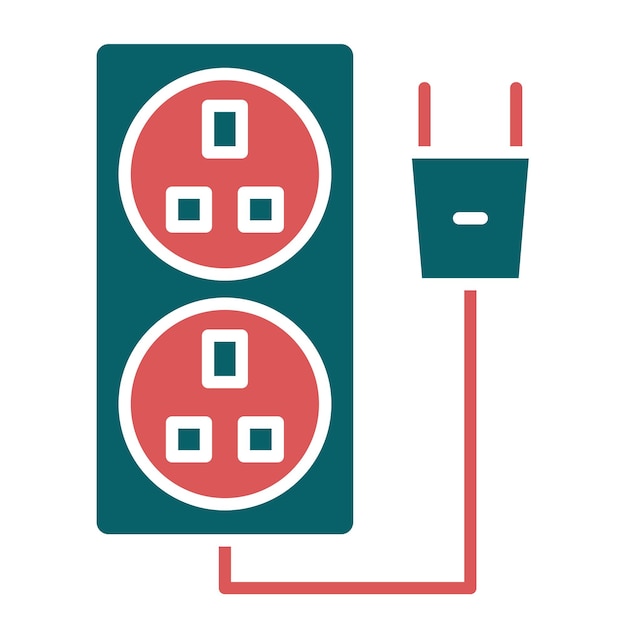Estilo del icono del enchufe de energía de diseño vectorial