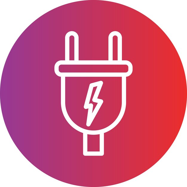 Estilo del icono del enchufe de energía de diseño vectorial