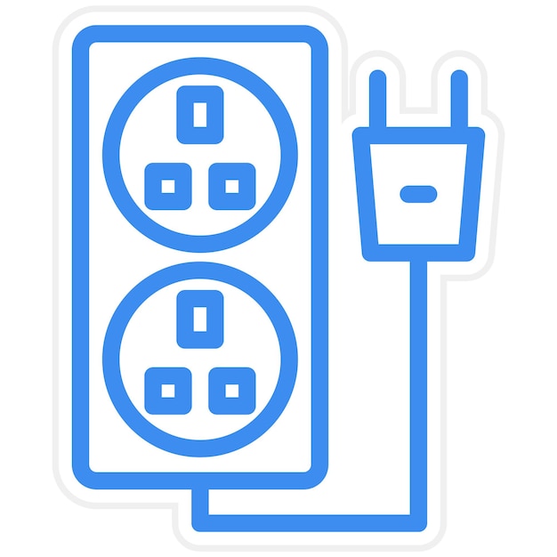Estilo del icono del enchufe de energía de diseño vectorial