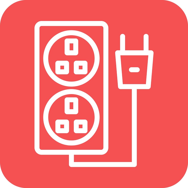 Vector estilo del icono del enchufe de energía de diseño vectorial