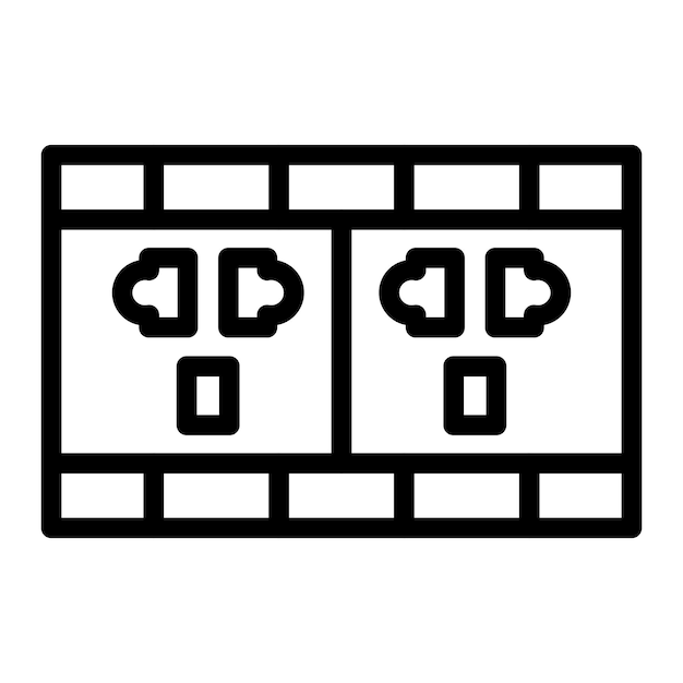 Estilo del icono del enchufe de energía de diseño vectorial