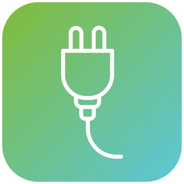 Estilo del icono del enchufe de energía de diseño vectorial