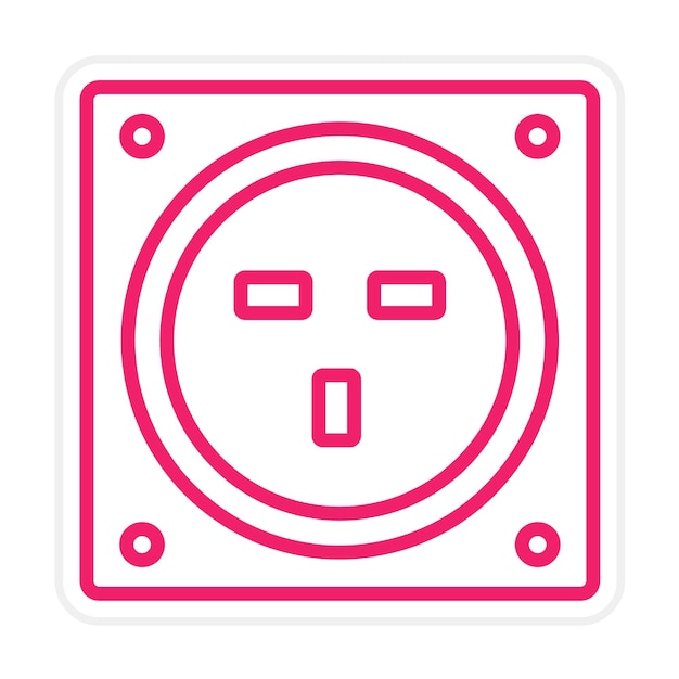 Estilo del icono del enchufe de energía de diseño vectorial