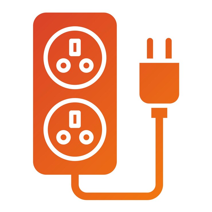 Vector estilo del icono del enchufe de energía de diseño vectorial