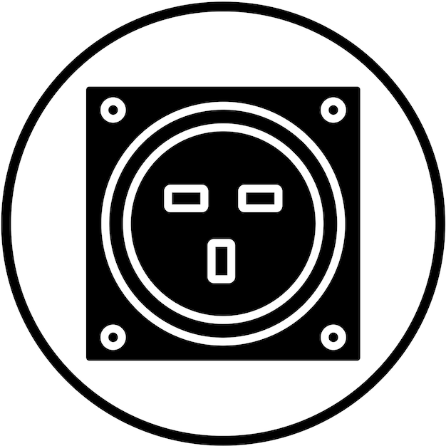 Estilo del icono del enchufe de energía de diseño vectorial