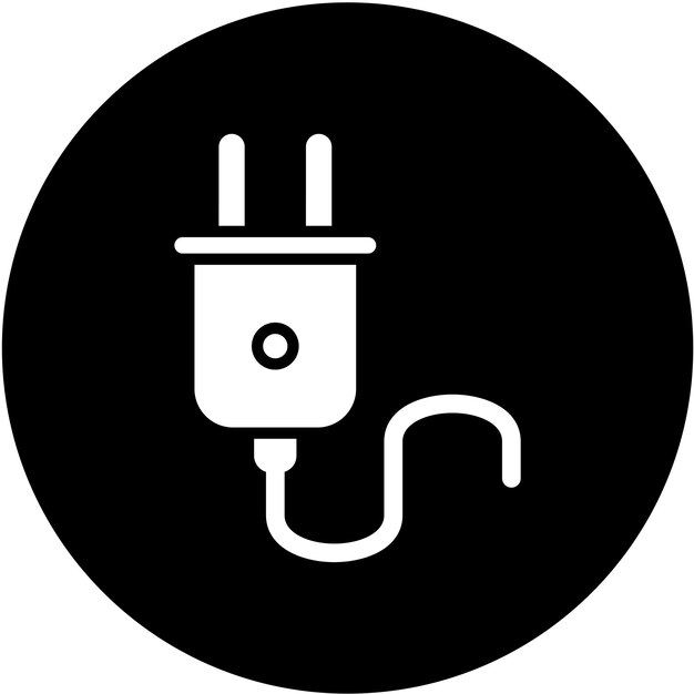 Estilo del icono del enchufe de energía de diseño vectorial