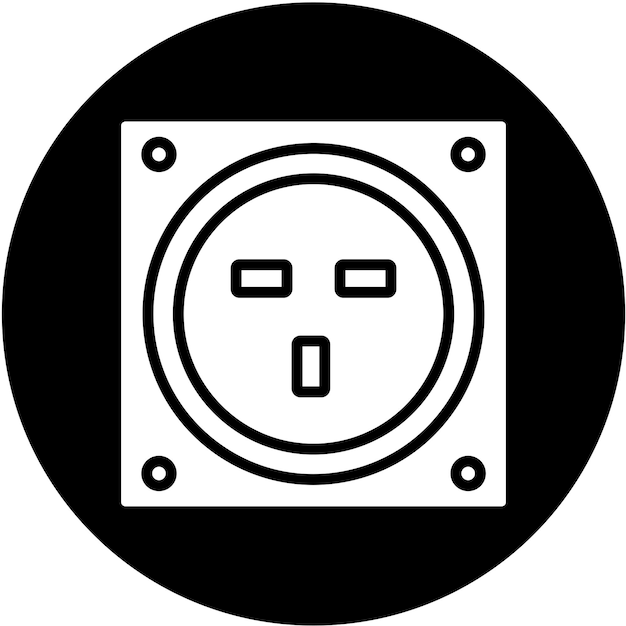 Estilo del icono del enchufe de energía de diseño vectorial