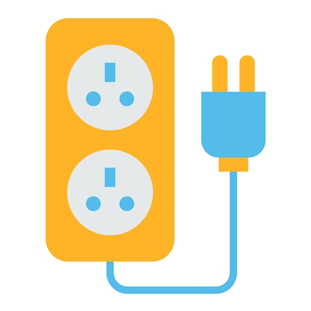 Estilo del icono del enchufe de energía de diseño vectorial