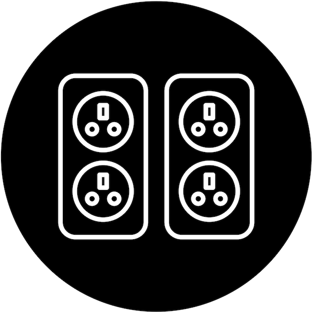 Estilo del icono del enchufe de pared de diseño vectorial