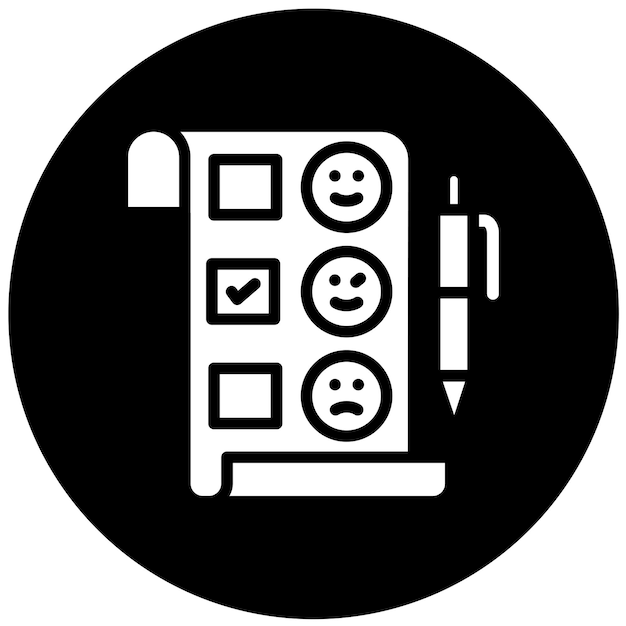 Estilo del icono de la encuesta de satisfacción de diseño vectorial