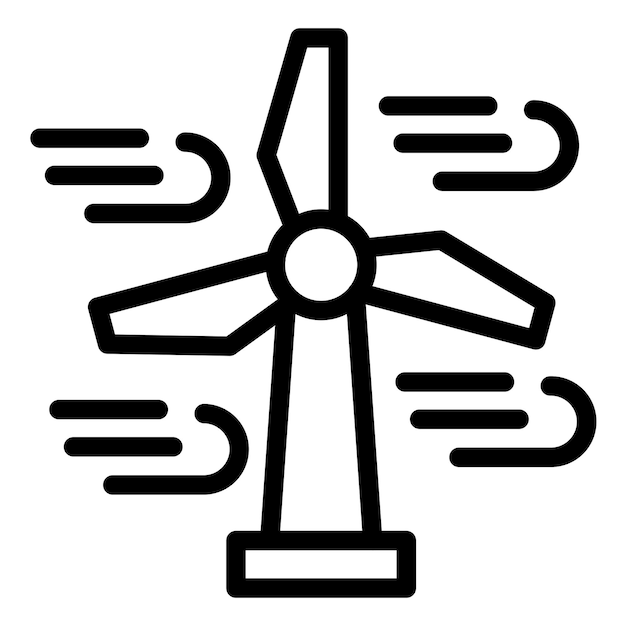 Estilo del icono de la energía eólica