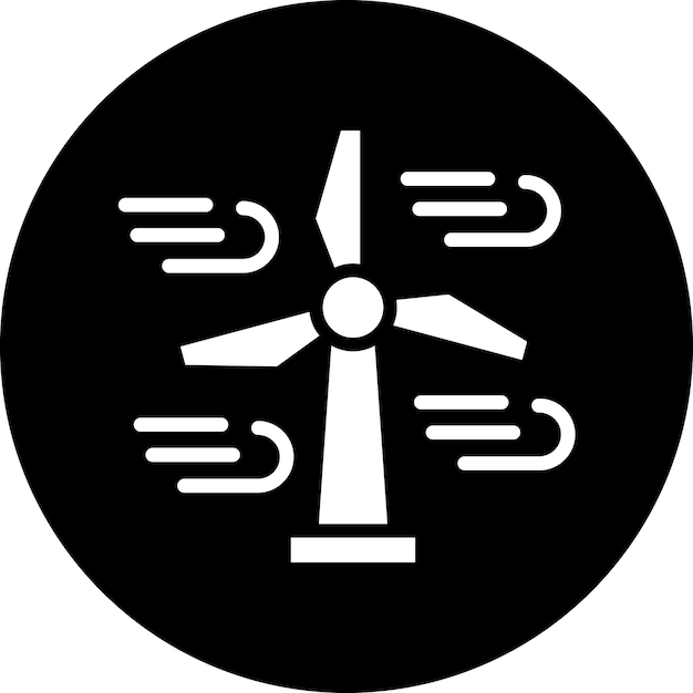 Vector estilo del icono de la energía eólica