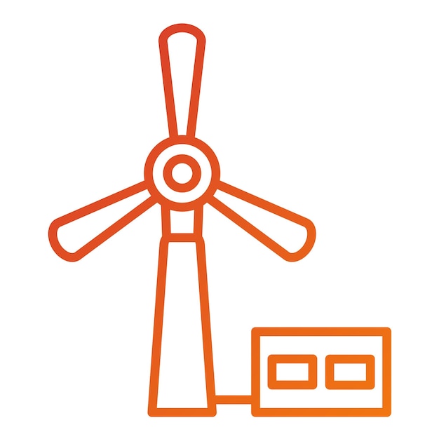 Estilo del icono de la energía eólica