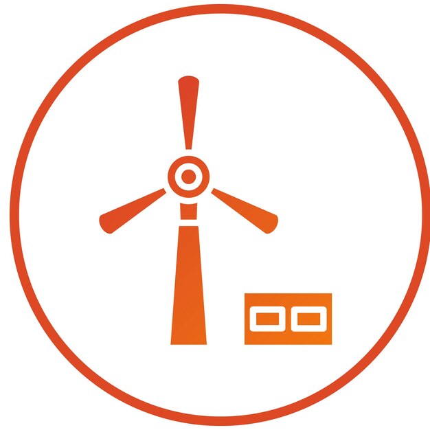 Estilo del icono de la energía eólica