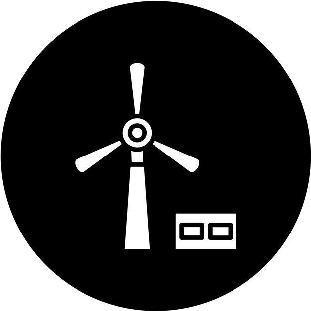 Estilo del icono de la energía eólica