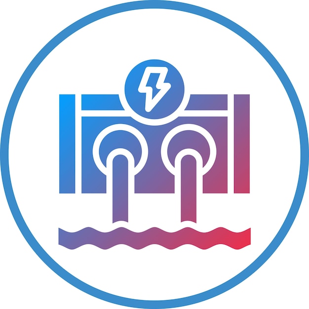 Estilo del icono de energía hidroeléctrica
