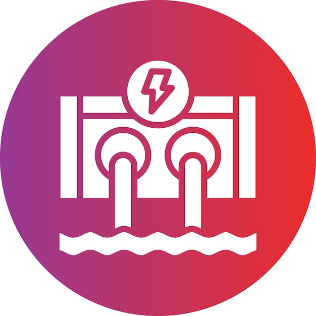 Estilo del icono de energía hidroeléctrica