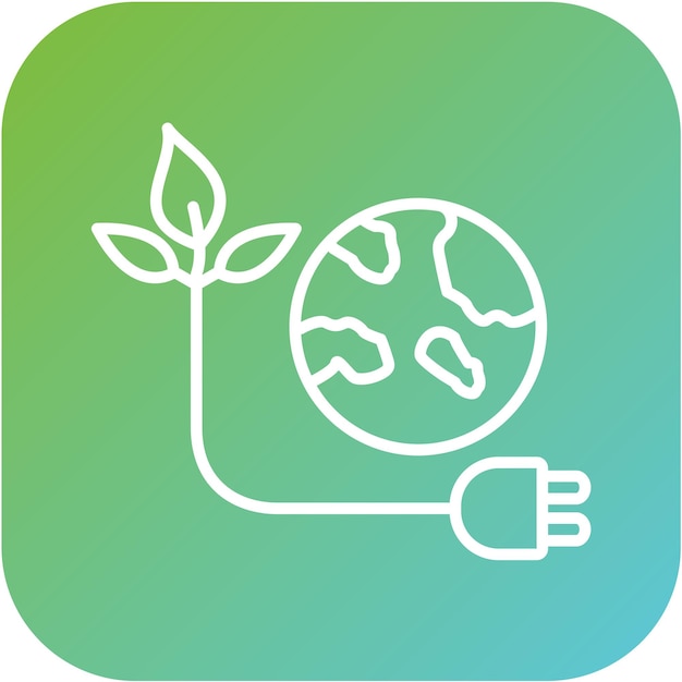 Estilo del icono de energía verde