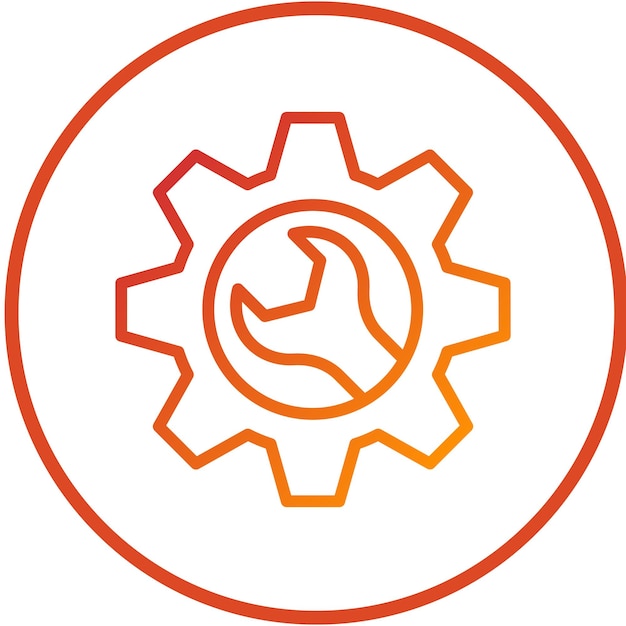 Estilo del icono del engranaje de control de diseño vectorial