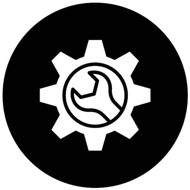 Estilo del icono del engranaje de control de diseño vectorial