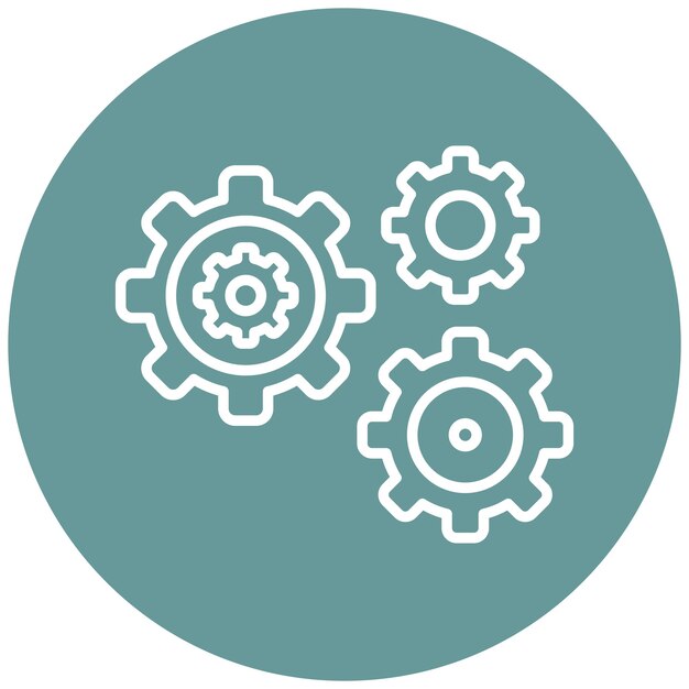 Estilo del icono de los engranajes de diseño vectorial