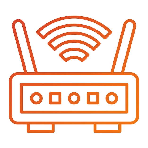 Estilo del icono del enrutador inalámbrico de diseño vectorial