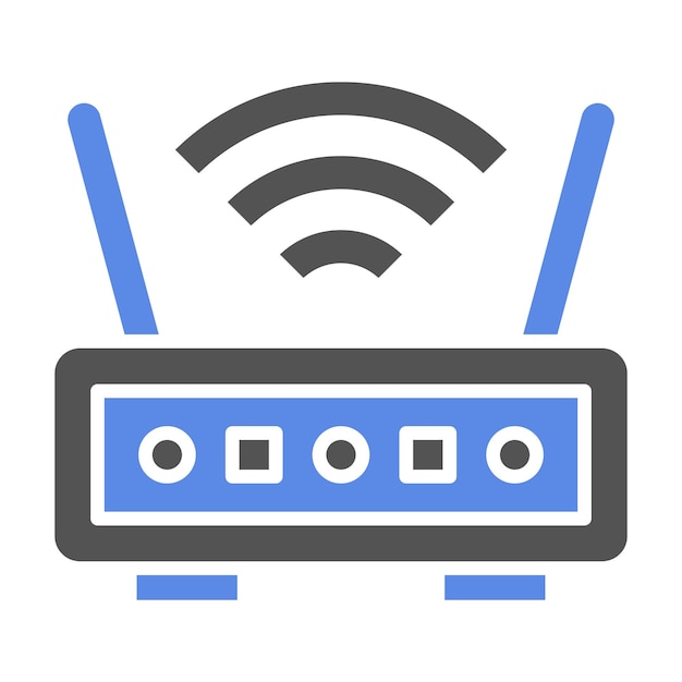 Vector estilo del icono del enrutador inalámbrico de diseño vectorial