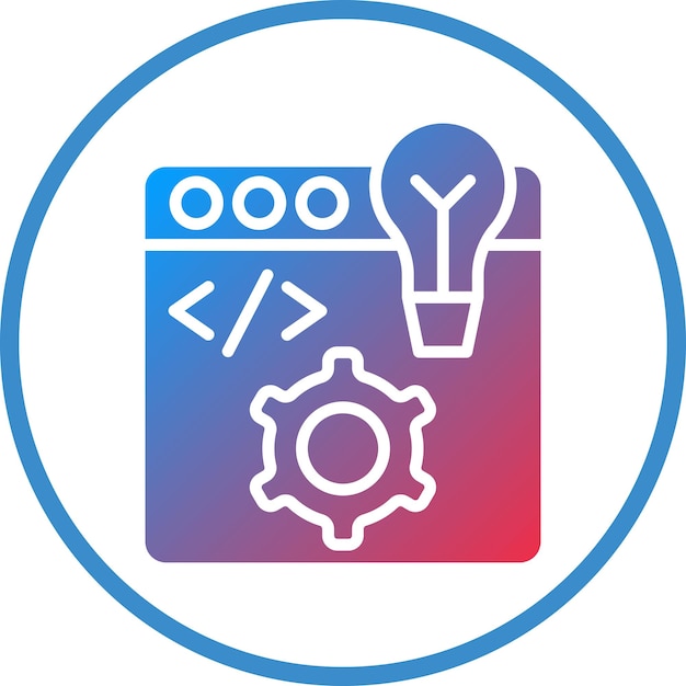 Estilo del icono del entorno de desarrollo de diseño vectorial