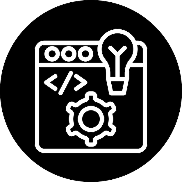 Estilo del icono del entorno de desarrollo de diseño vectorial