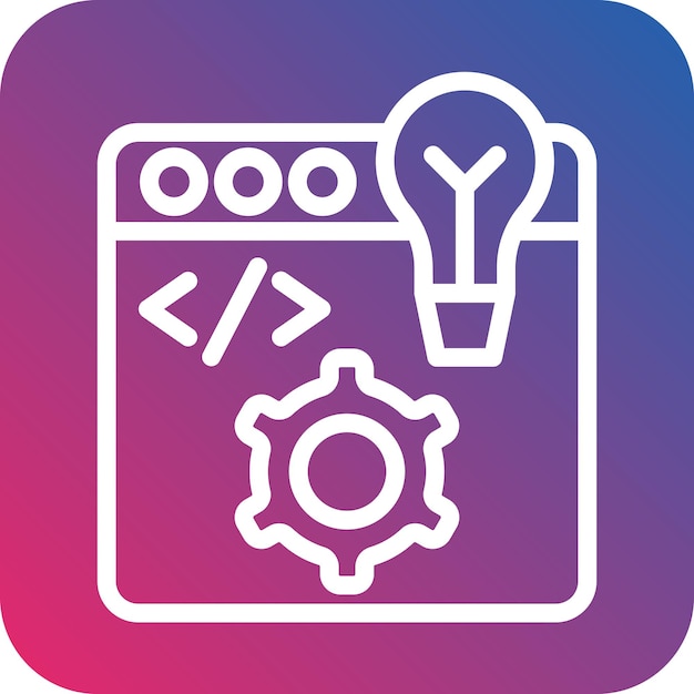Estilo del icono del entorno de desarrollo de diseño vectorial