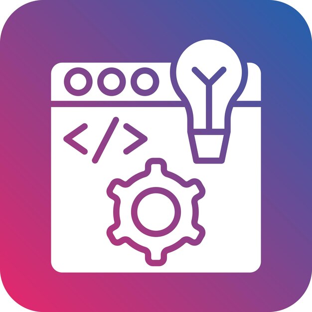 Estilo del icono del entorno de desarrollo de diseño vectorial