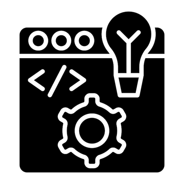 Estilo del icono del entorno de desarrollo de diseño vectorial