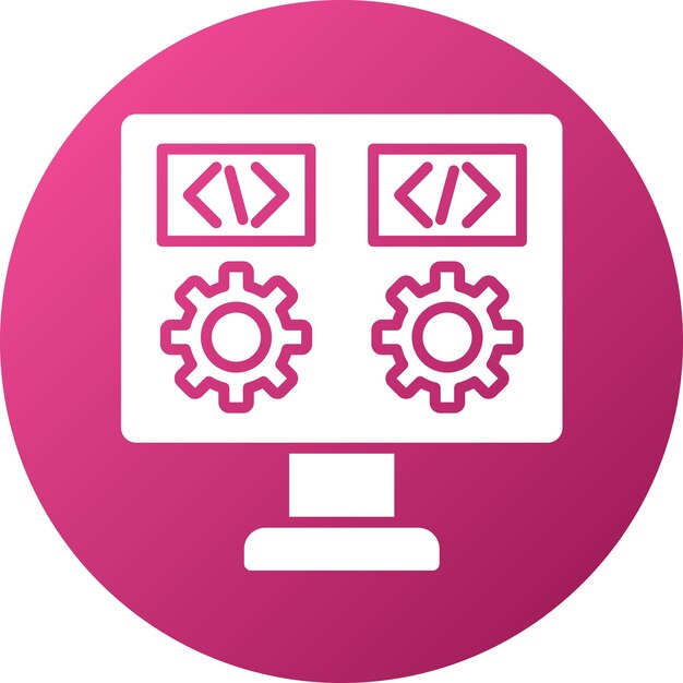 Estilo del icono del entorno de desarrollo de diseño vectorial