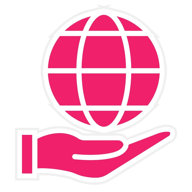 Estilo del icono del entorno de diseño vectorial del globo