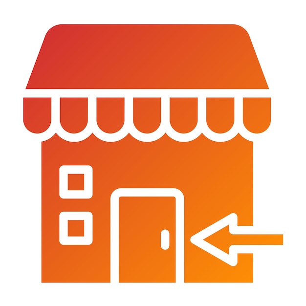Estilo del icono de entrada en el mercado de diseño vectorial