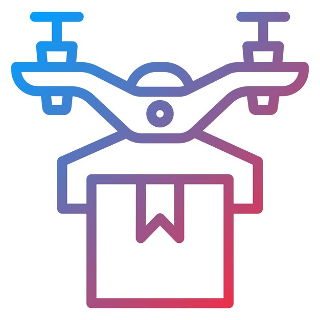 Estilo del icono de entrega de drones de diseño vectorial