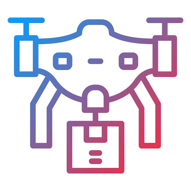 Estilo del icono de entrega de drones de diseño vectorial